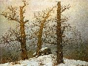 Caspar David Friedrich Hunengrab im Schnee Sweden oil painting artist